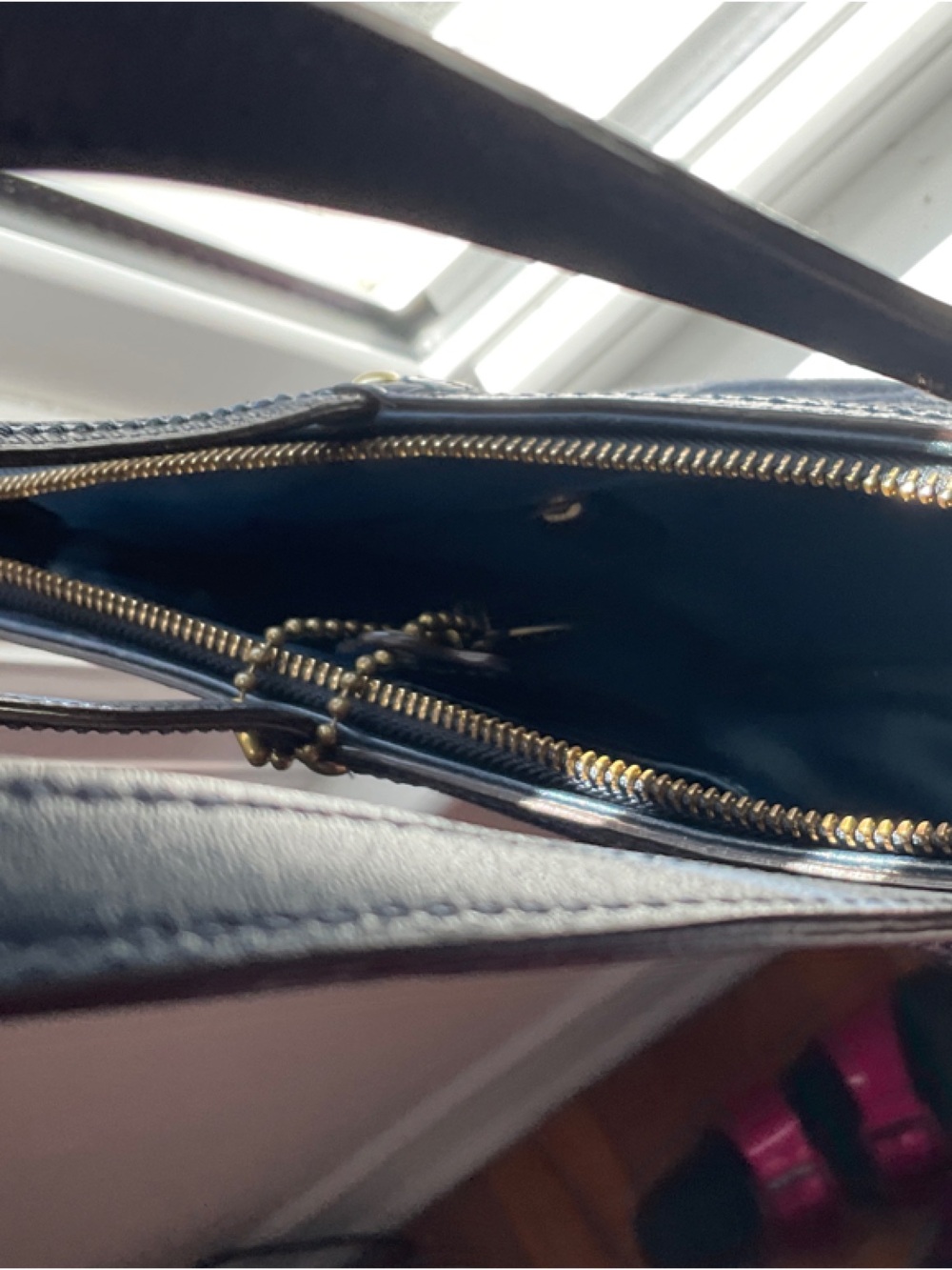 Coach Denim and Cream Signature Canvas Tote with Card Holder - Picture 8 of 9